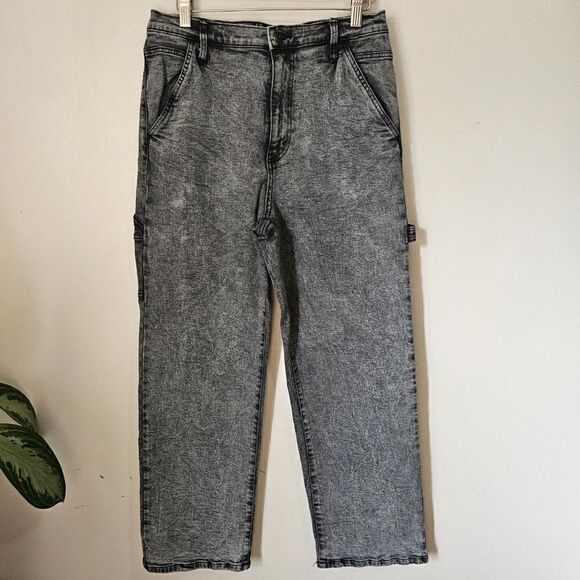 EUC WILD FABLE DARK WASH HIGHEST RISE UTILITY STRETCH JEANS SIZE 10 - Picture 1 of 14